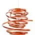 Double Ribbon Spiral Swirl Pendant Shade - Orange, Metal