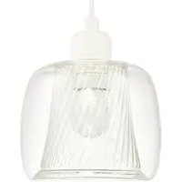 Double Rounded Pendant Shade with Ribbed Detail - Clear Glass