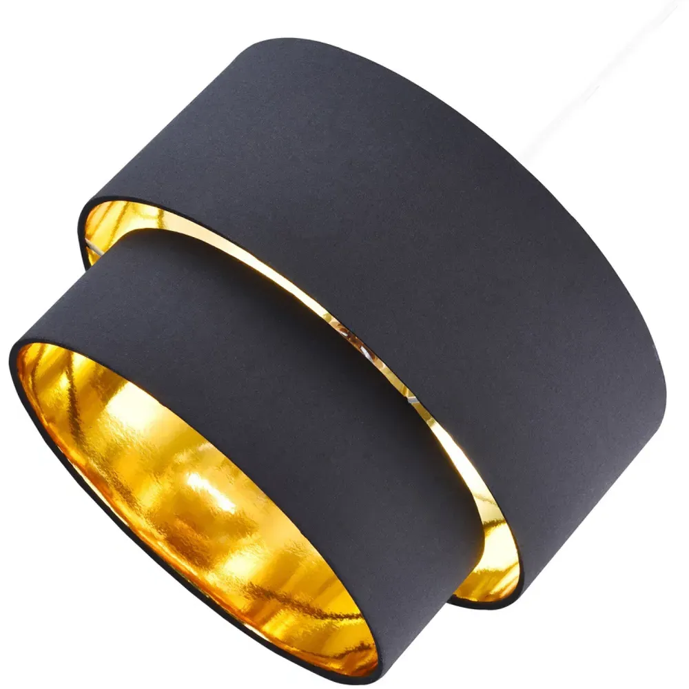 Double Tier Pendant Shade - Black, Cotton