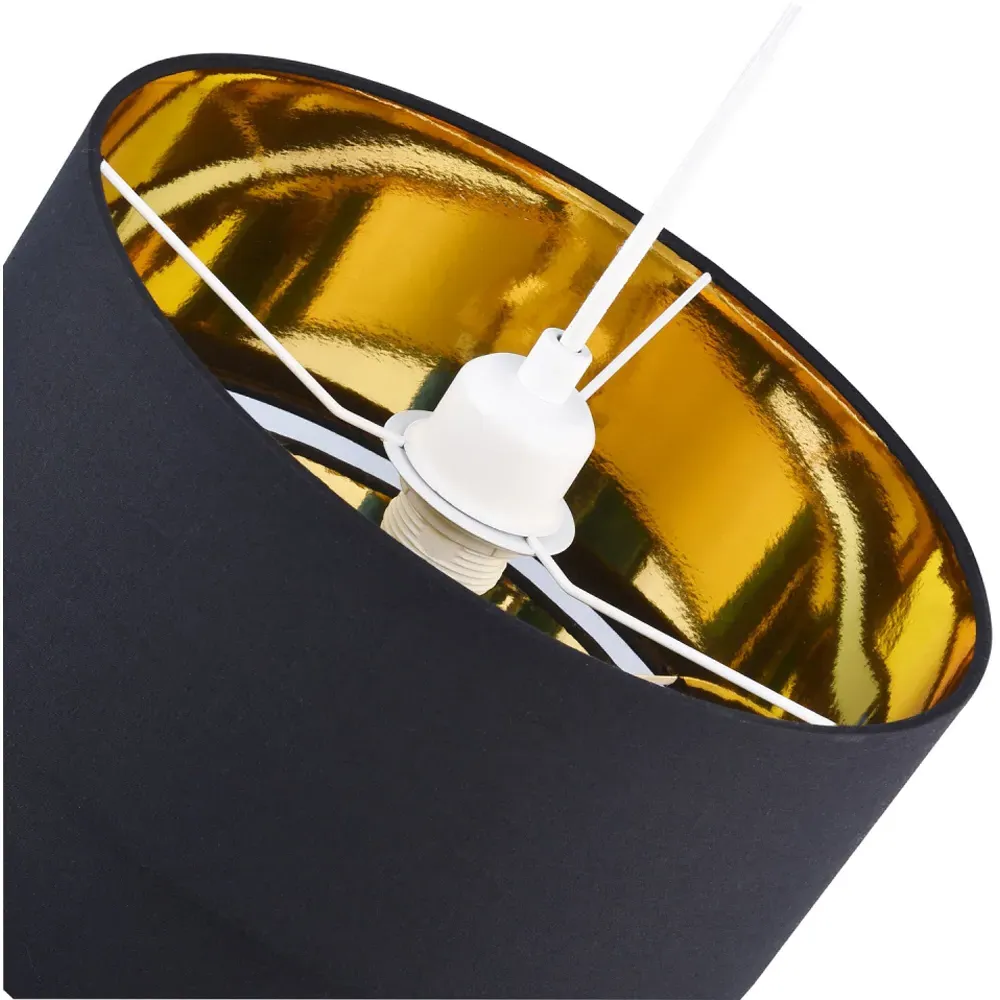 Double Tier Pendant Shade - Black, Cotton