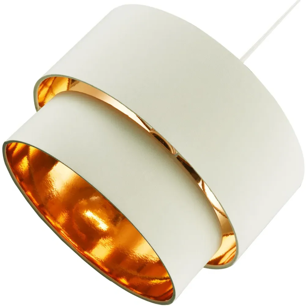 Double Tier Pendant Shade - Cream, Cotton