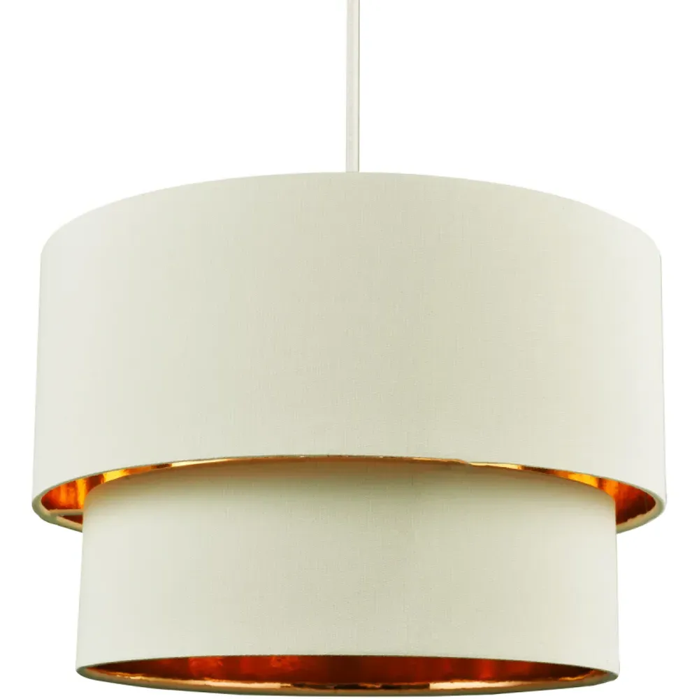 Double Tier Pendant Shade - Cream, Cotton