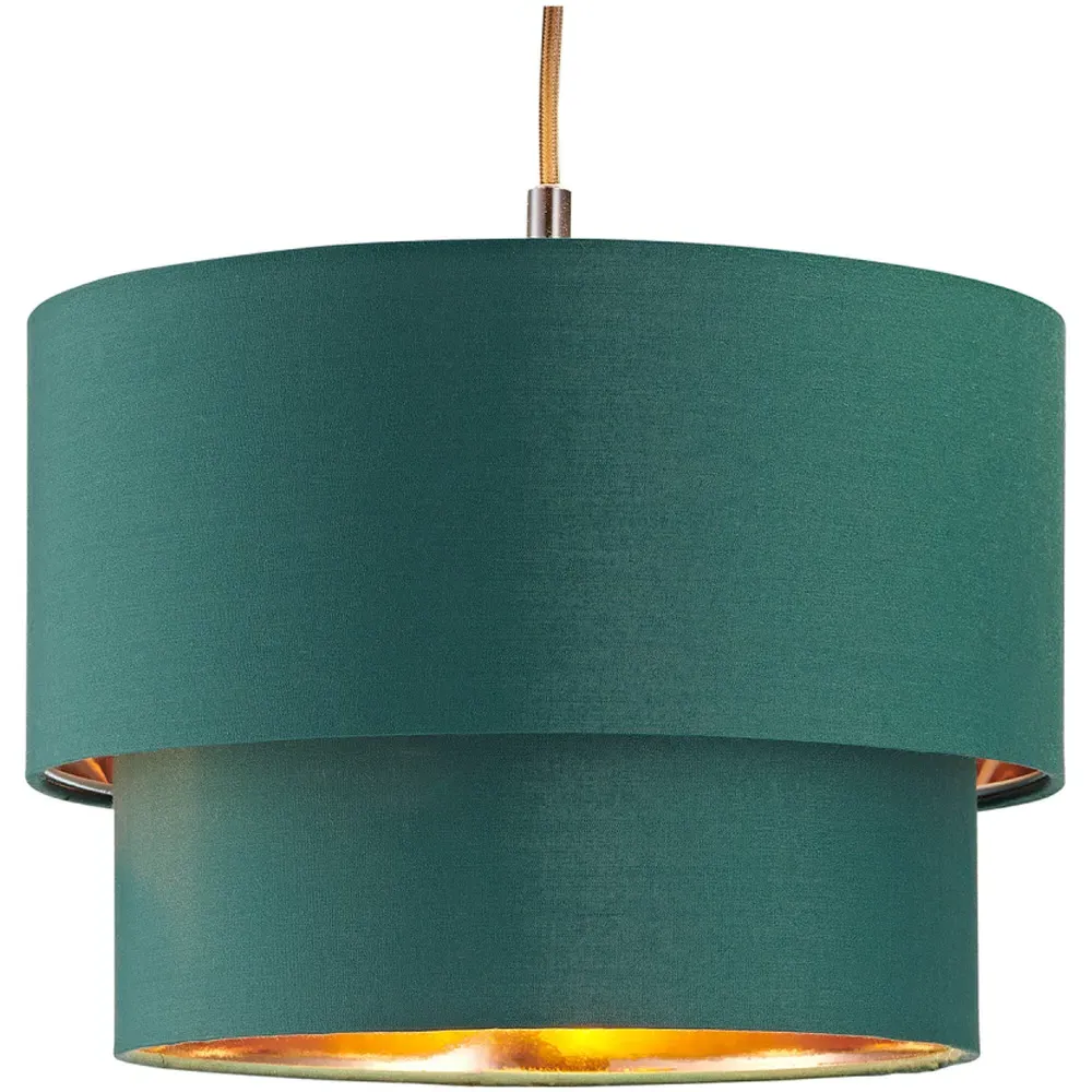 Double Tier Pendant Shade - Green, Cotton