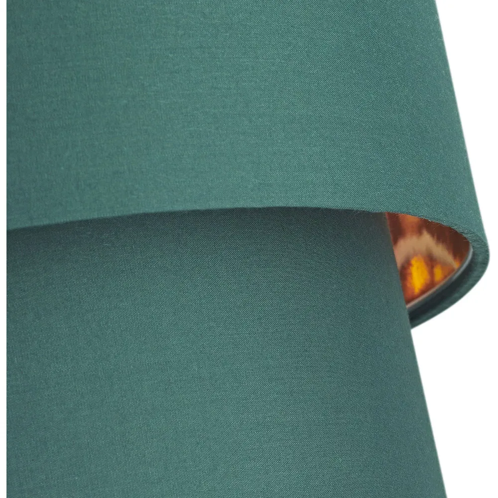 Double Tier Pendant Shade - Green, Cotton
