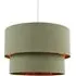 Double Tier Pendant Shade - Olive Green, Cotton