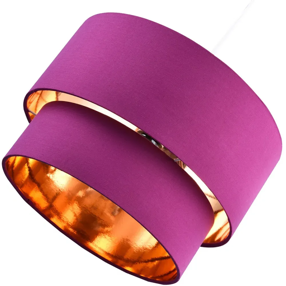 Double Tier Pendant Shade - Pink, Cotton