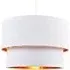 Double Tier Pendant Shade - White, Cotton