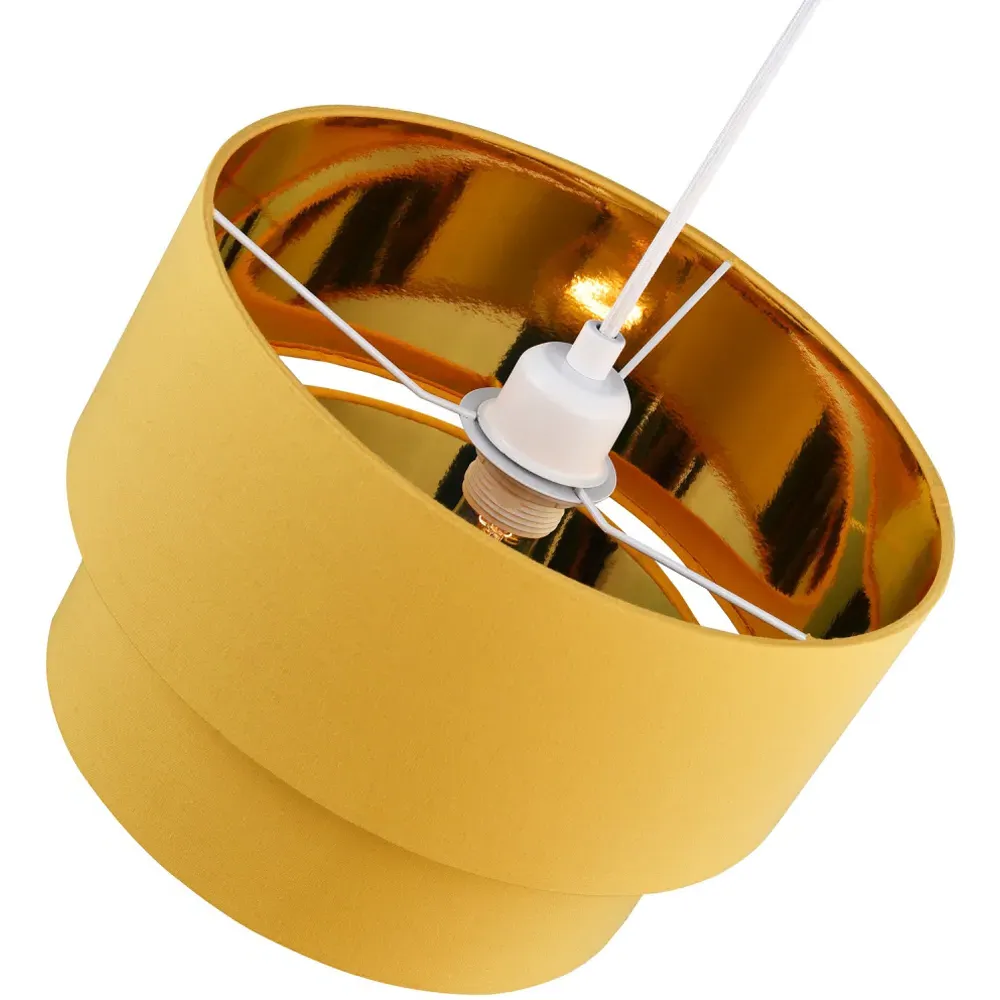 Double Tier Pendant Shade - Yellow, Cotton
