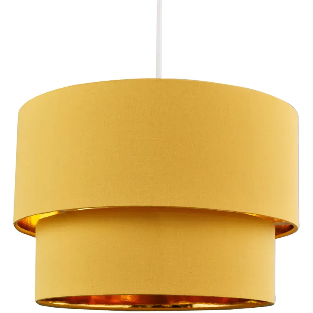 Double Tier Pendant Shade - Yellow, Cotton