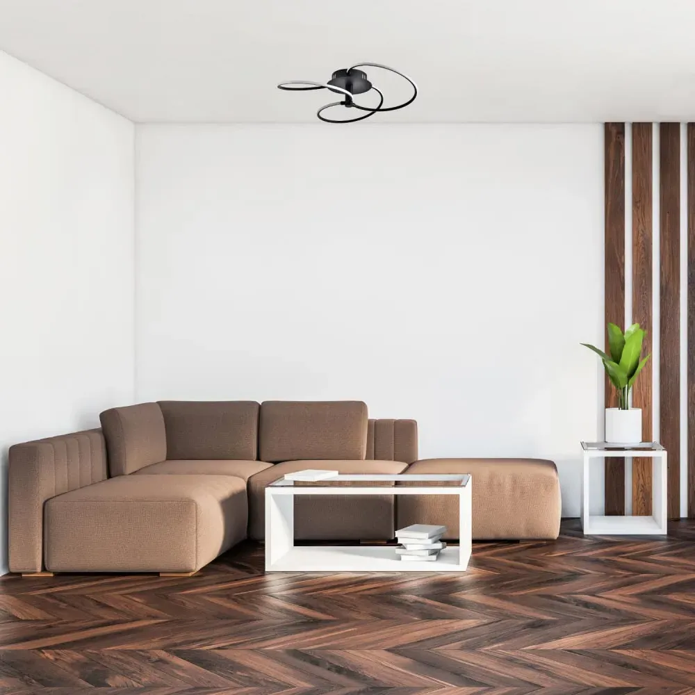 Fan Shape LED Ceiling Light - Black, Metal