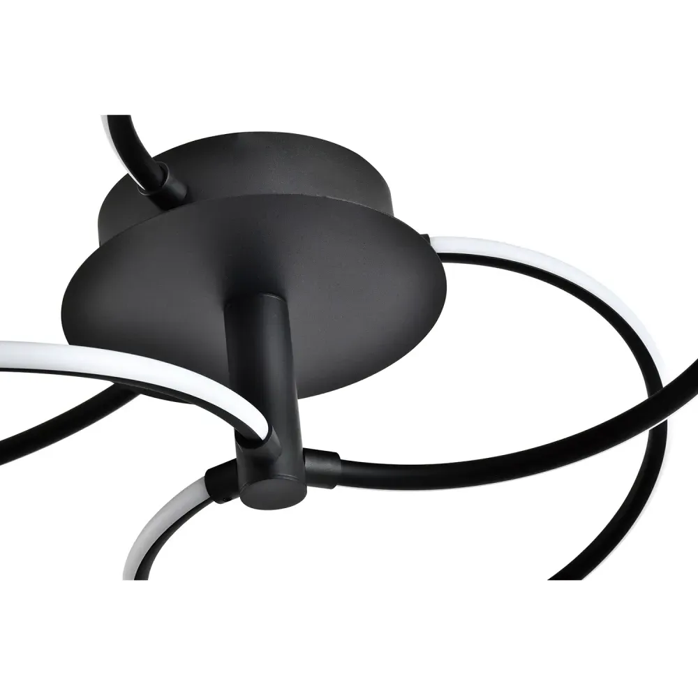 Fan Shape LED Ceiling Light - Black, Metal