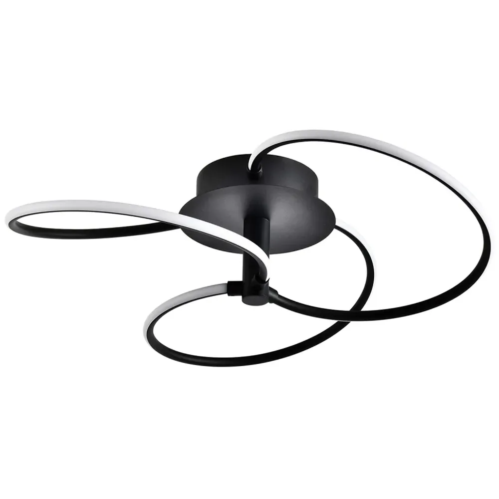 Fan Shape LED Ceiling Light - Black, Metal