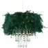 Feather Pendant Shade with Acrylic Droplets - Green