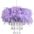Feather Pendant Shade with Acrylic Droplets - Lilac