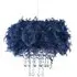 Feather Pendant Shade with Acrylic Droplets - Navy Blue