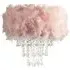 Feather Pendant Shade with Acrylic Droplets - Pink