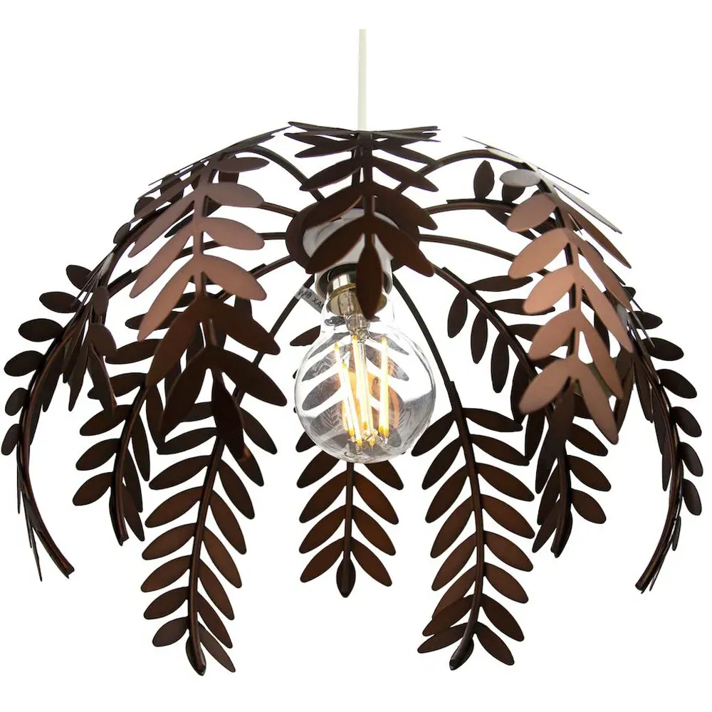 Fern Leaf Pendant Light Shade - Bronze, Metal