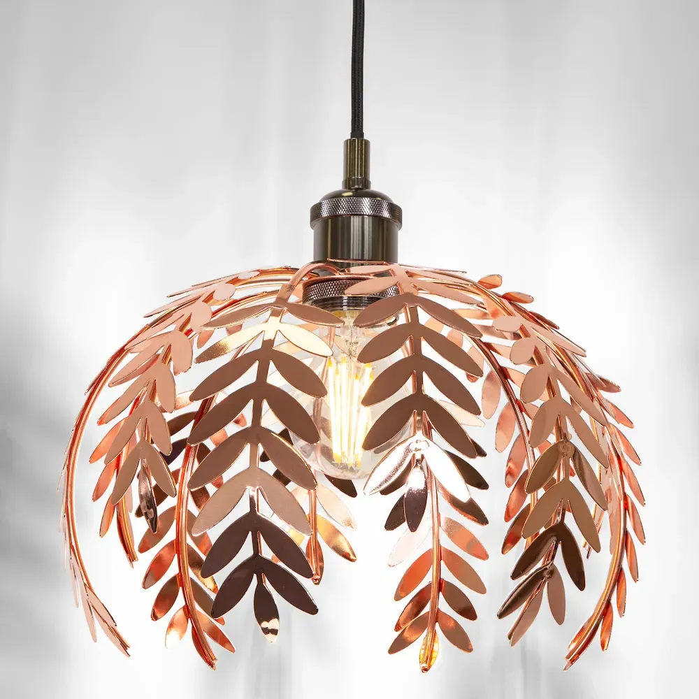 Fern Leaf Pendant Light Shade - Copper