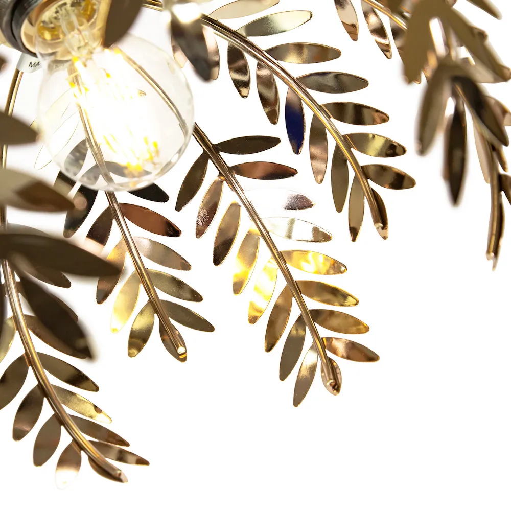 Fern Leaf Pendant Light Shade - Gold, Metal