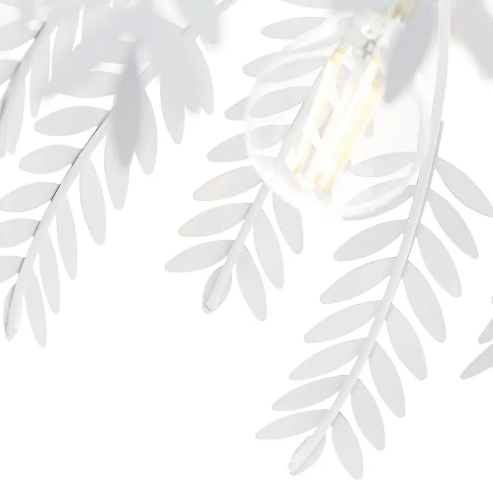 Fern Leaf Pendant Light Shade - White, Metal
