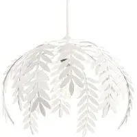 Fern Leaf Pendant Light Shade - White, Metal
