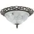 Flush Ceiling Light with Floral Glass - Gold, Antique Brass