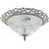 Flush Ceiling Light with Floral Glass - Silver, Satin Nickel
