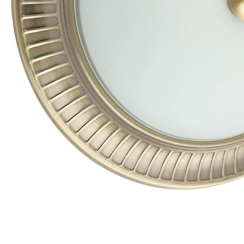 Flush Ceiling Light with Glass Diffuser - Gold, Brass