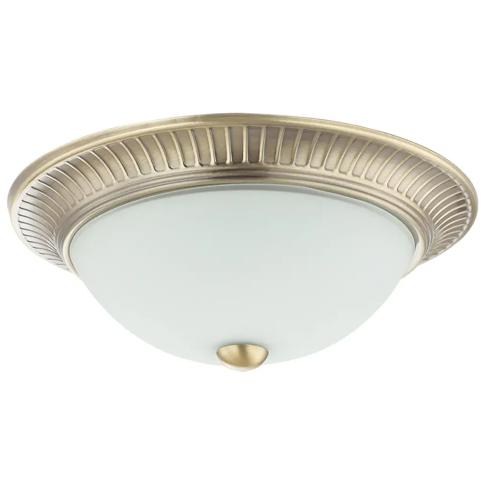 Flush Ceiling Light with Glass Diffuser - Gold, Brass image