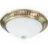 Flush Ceiling Light with Opal Glass Diffuser - Antique Brass
