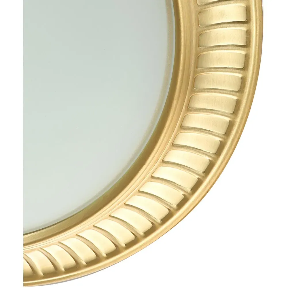 Flush Ceiling Light with Opal Glass Diffuser - Brushed Gold