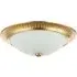 Flush Ceiling Light with Opal Glass Diffuser - Brushed Gold