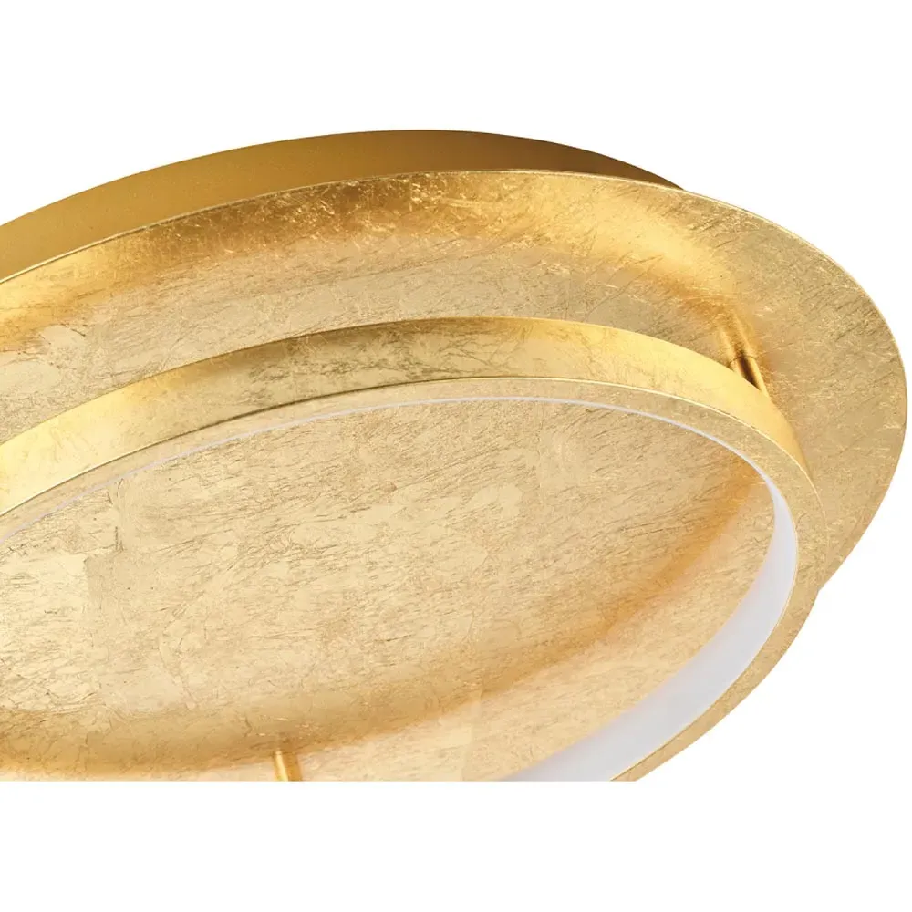 Flush Mount LED Ceiling Light with Brushed Gold Foil - Gold