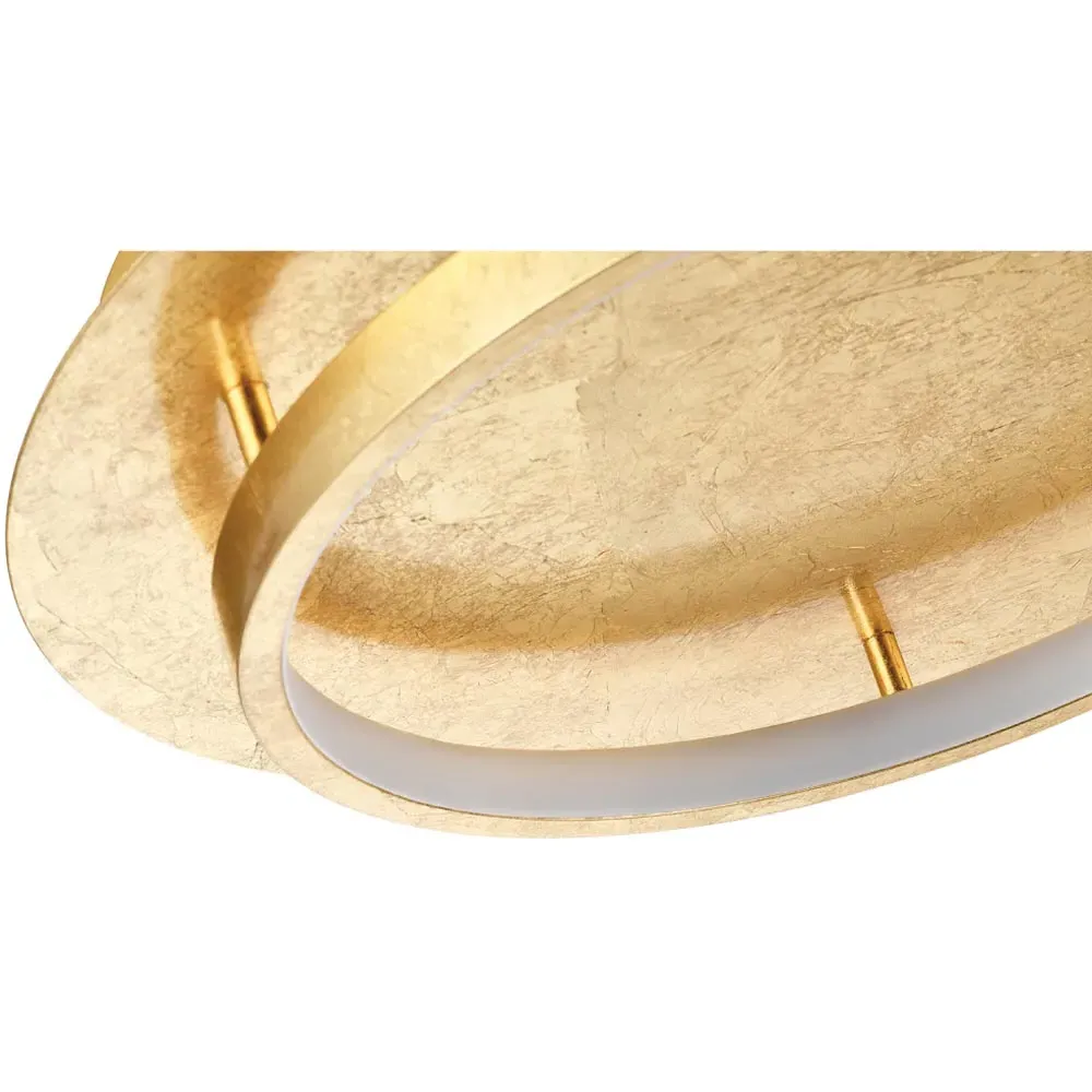 Flush Mount LED Ceiling Light with Brushed Gold Foil - Gold