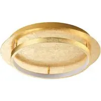 Flush Mount LED Ceiling Light with Brushed Gold Foil - Gold