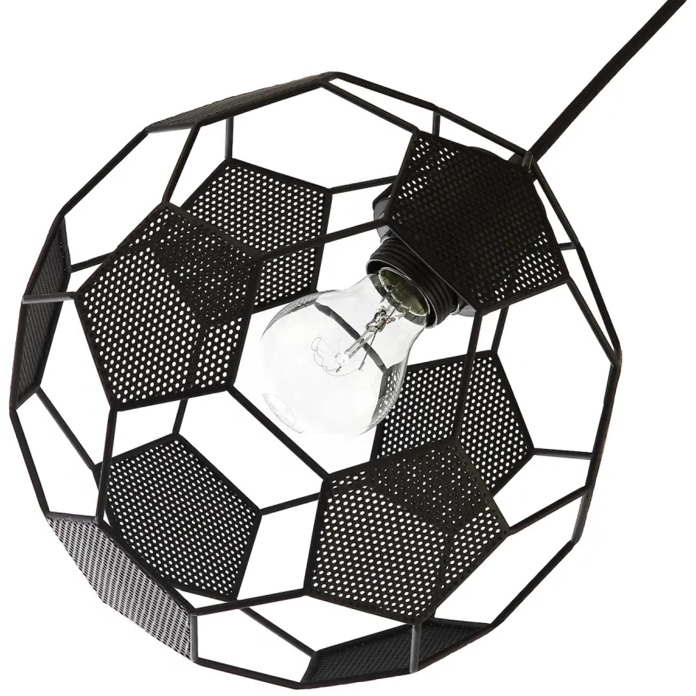 Football Soccer Pendant Lamp Shade - Black, Metal