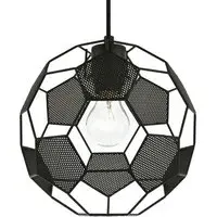Football Soccer Pendant Lamp Shade - Black, Metal