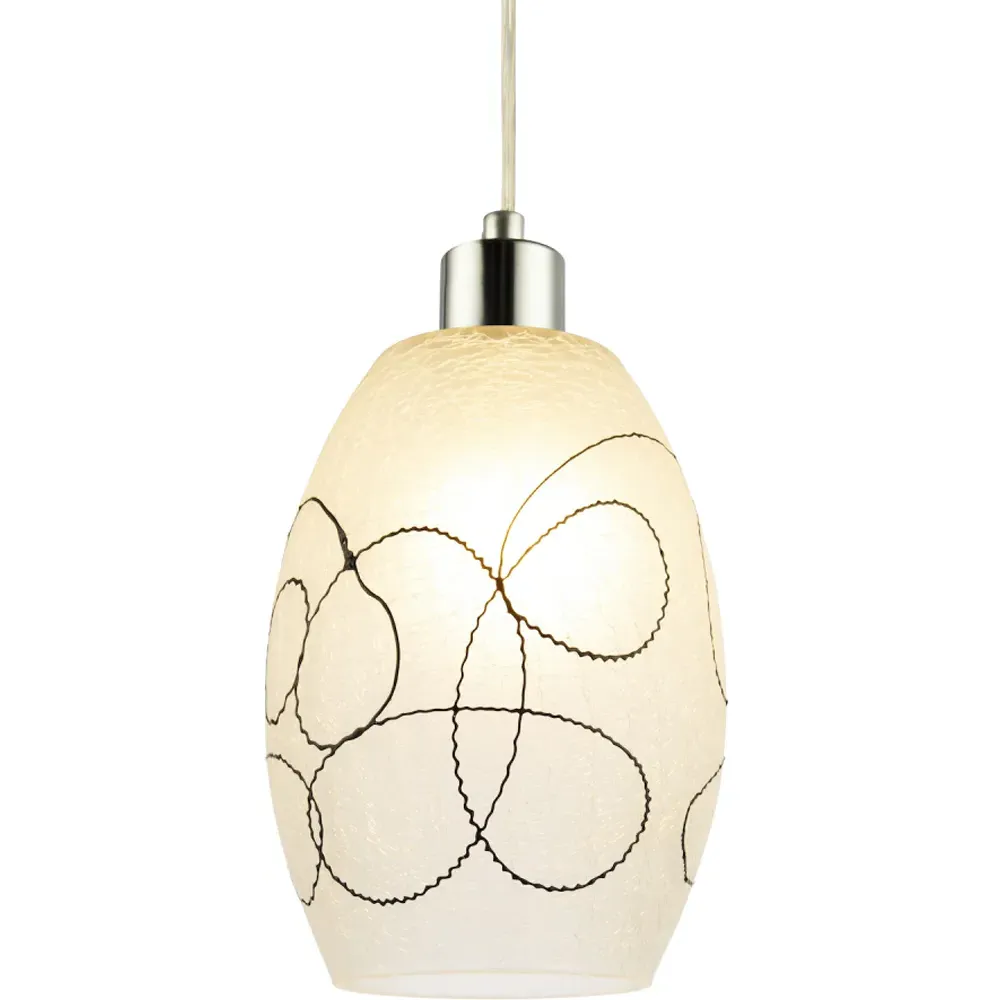 Frosted Crackle Glass Pendant Light Shade - White