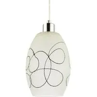 Frosted Crackle Glass Pendant Light Shade - White