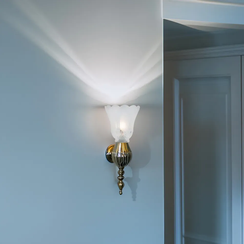 Frosted Floral Glass Shade 2 Pack - White