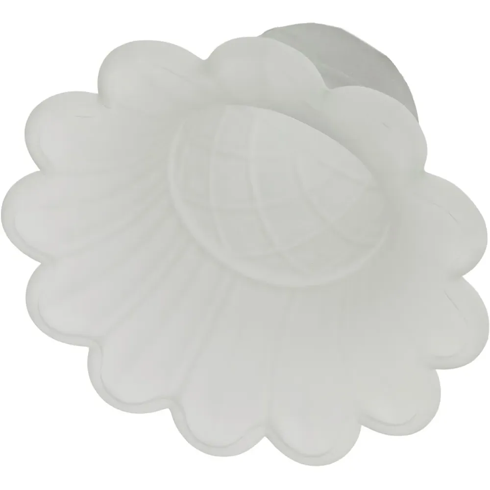 Frosted Floral Glass Shade with Ribbed Petal Trim 2 Pack - White