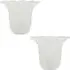 Frosted Floral Glass Shade with Ribbed Petal Trim 2 Pack - White