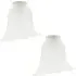 Frosted Floral Glass Shade with Slanted Opening 2 Pack - White