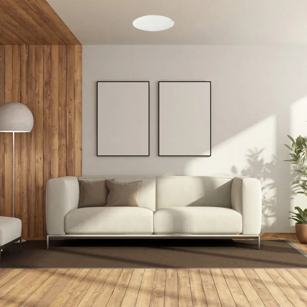 Frosted White Flush Ceiling Light Fitting - White