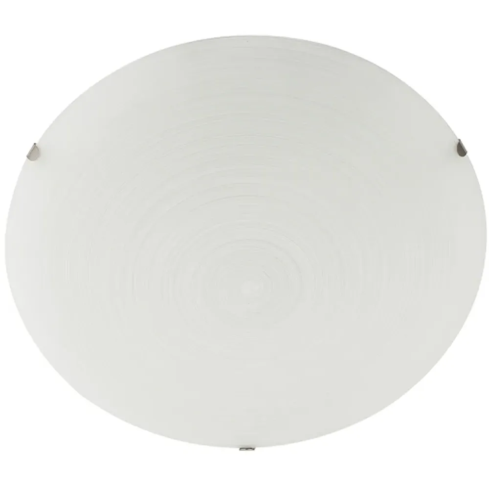 Frosted White Flush Ceiling Light Fitting - White