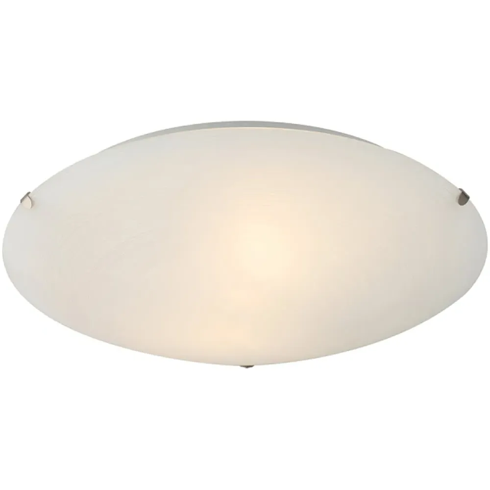 Frosted White Flush Ceiling Light Fitting - White