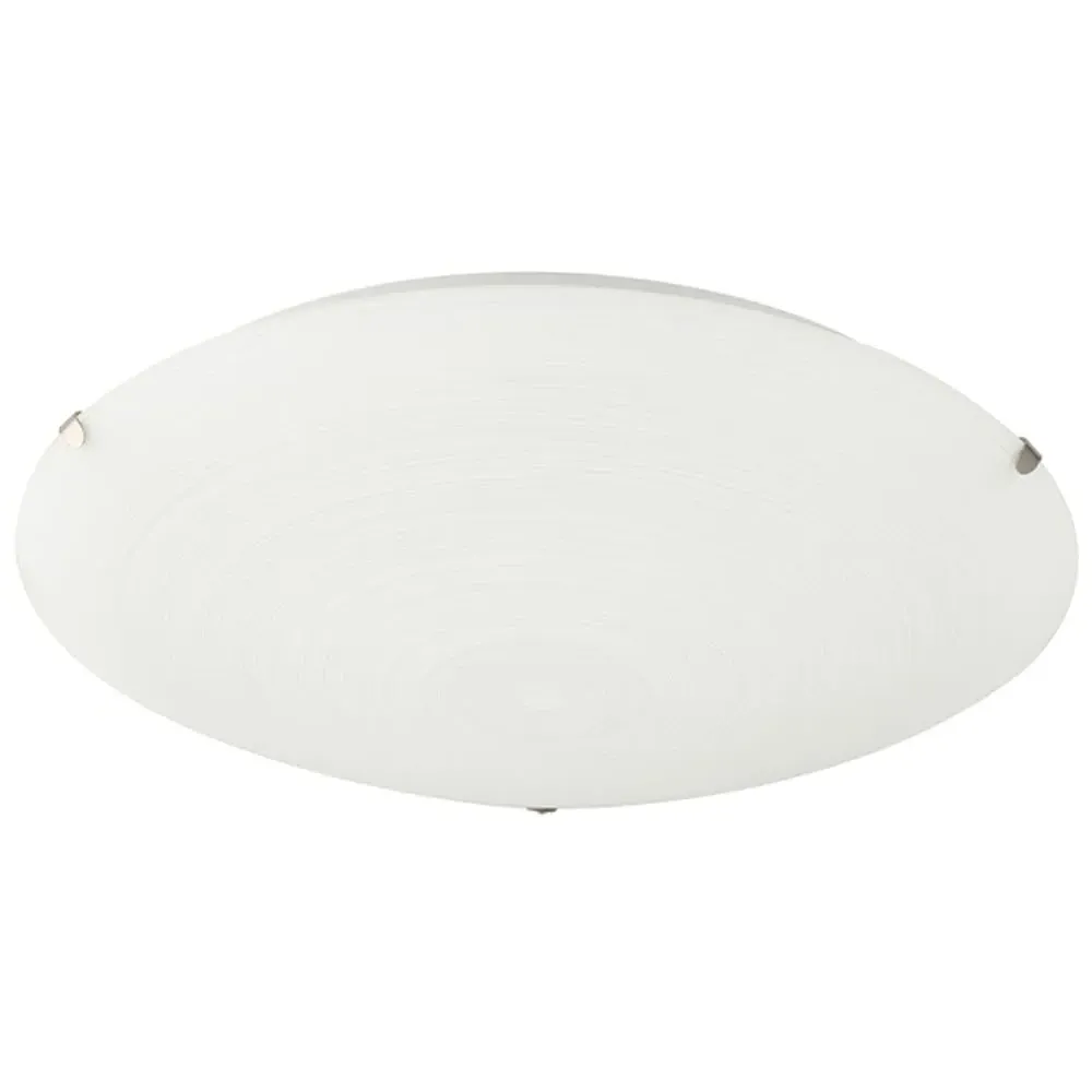 Frosted White Flush Ceiling Light Fitting - White image