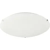 Frosted White Flush Ceiling Light with Swirl Decoration - White