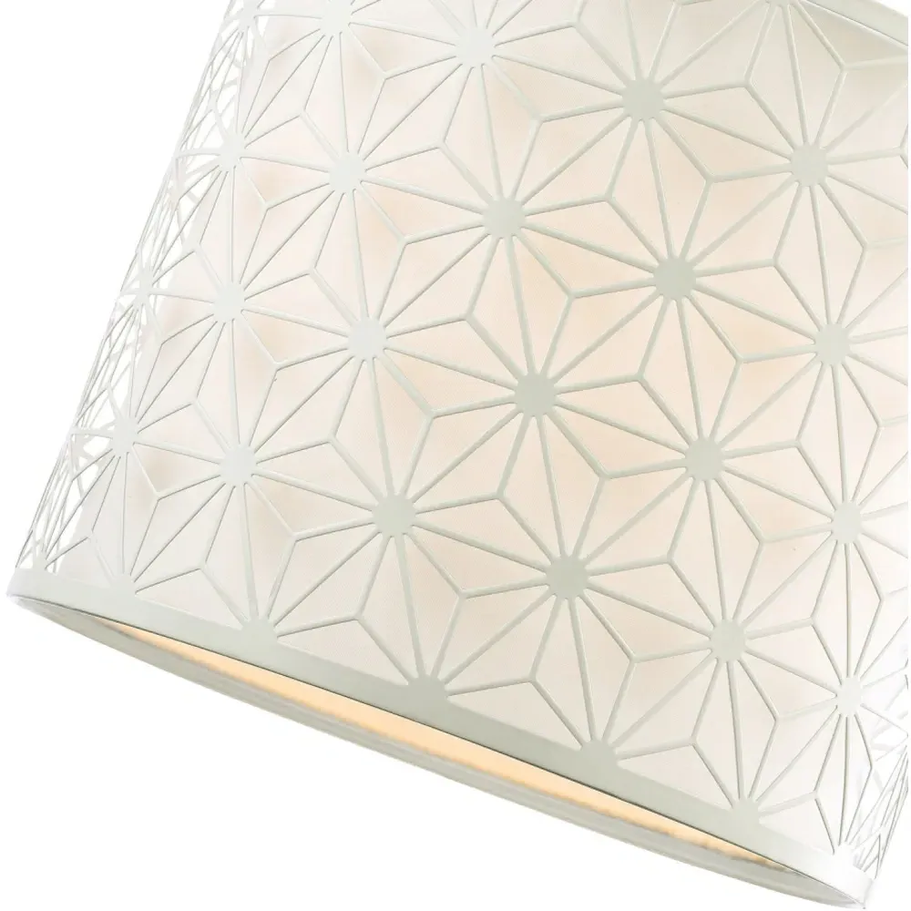 Geometric Drum Pendant Shade - White, Cotton