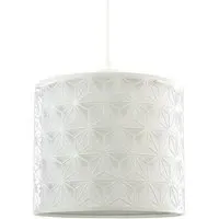 Geometric Drum Pendant Shade - White, Cotton